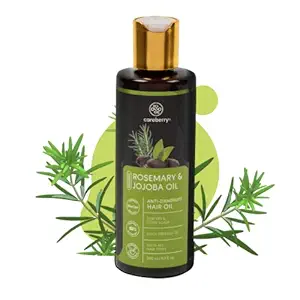 Careberry 100% Organic Rosemary & Jojoba Anti Dandruff Hair Oil, 100% Natural & Cold Pressed, Ayush Certified Ayurvedic 200ml
