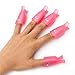 Culater®10PC Plastic Nail Art Soak Off Cap Clip UV Gel Polish Remover Wrap Tool (Hot Pink)