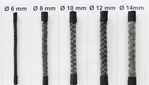 Kamintürdichtung Ofentürdichtung Kaminofentürdichtung Ofendichtung Ø 6-8-10-12-14mm ohne Kleber (Ø 14mm, Länge 2,0 m)