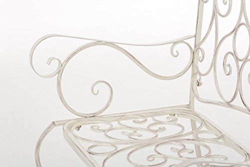 CLP Metall Gartenbank TUAN, 2-er Sitz-Bank Garten, Eisen lackiert, Design nostalgisch antik, 105 x 50 cm Antik Creme - 6