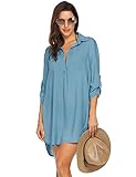  UNibelle - Camisola - Manga 3/4 - para Mujer Azul XL