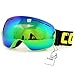 Produktbild Yoome Ski Snowboard Schnee Brille Motorrad Reiten Dual Schichten Linse Sphärische Design Anti-fog UV Schutz Über Gläser rutschfeste Gurt für Männer & Frauen