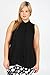 Plus Size Womens Sleeveless Crepe Button-up Shirt With Pleating Detail Size 22 Black
