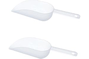 CSDPC Kitchen Plastic Ice Scoop,2Pcs Multi-Purpose Plastic Clear Ice Scoop, Candy Scoop, Popcorn Scoop,Protein Powders, Food Scoops for Weddings Candy Dessert Buffet Ice Cream Protein Powder Pet Food