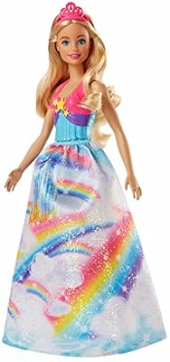 Barbie Dreamtopia poupée princesse Arc-en-ciel blonde et robe multicolore, jouet pour enfant, FJC95