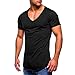 Produktbild  Spätestens Bekleidung Oberteile,Loveso Herren T-Shirt Sommer Locker Top Sweatshirt Sweater Rundhals Kurzarm-Shirt Basic Crew Neck Vintage Sport Gym Top Pullover Shirt ( Schwarz, 3XL)
