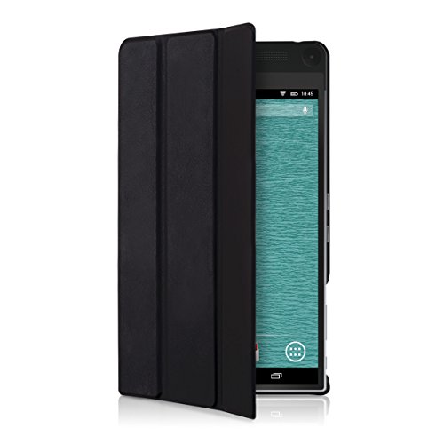 3in1 Set: kwmobile Hülle für Dell Venue 8 7000 (7840) – Smart Cover Case Tablet Schutzhülle Kunstleder – Ultra Slim Tabletcase Schwarz + Folie, kristallklar + Stylus, Schwarz - 2