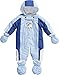 Playshoes Baby Boys 0-24M Fleece Lined Overall Polar Bear Snowsuit, Blue, 6-12 Months (Manufacturer Size:6-9 Months (74cm))