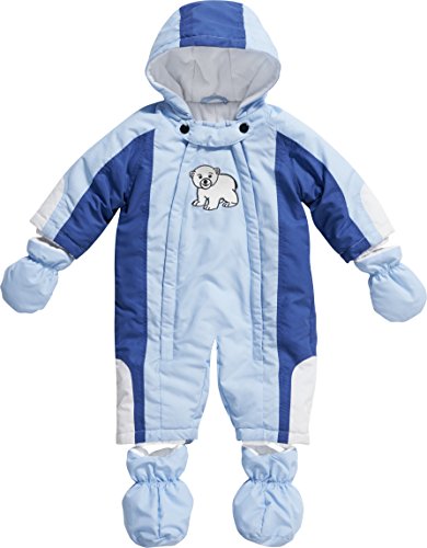 Playshoes Baby Boys 0-24M Fleece Lined Overall Polar Bear Snowsuit, Blue, 0-3 Months (Manufacturer Size:62cm)