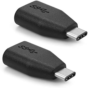 [2 in 1 Pack] GooQee USB 3.1 type C to USB 3.0 A Female Mini Adapter Reversible Converter, OTG Support, Data Syncing and Charging for New Macbook, Google Nexus 5X 6P and More(USB C to USB 3.0 Black)