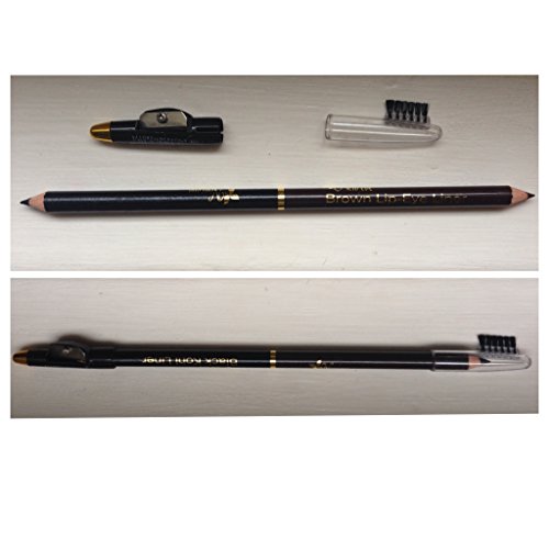 New Eve Brand New Black and Brown eyeliner pencil with sharpener and brush 2 in1 Cosmetic Duo Makeup