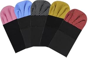 AUSUAYA Męskie wstępnie złożone jedwabne poszetki, zestaw 10 sztuk, wstępnie złożona chusteczka na wesele/garnitur/smoking GB-PF-H-6, Zestaw 5 różowych, jasnoniebieskich, czarnych, żółtych, bordowych,