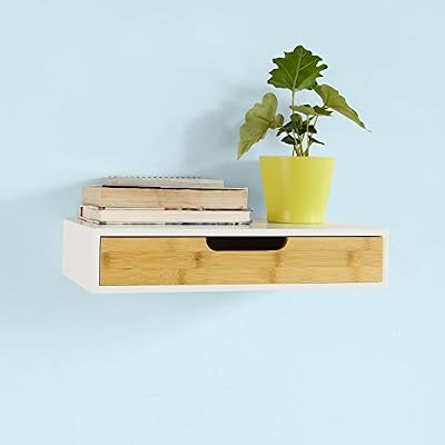 SoBuy® Étagère murale avec tiroir, Armoire à clés, Meuble d'entrée FRG92-WN FR
