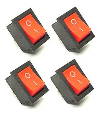 INVENTO 4Pcs DPDT ON-Off 2 Pin Small Rocker Boat Switch 6A/10A AC 250V/125V for Car Motorcycle Electrical DIY