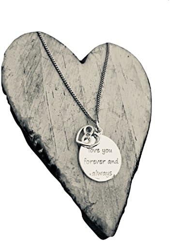 I LoVe You Forever &amp; Always Diamond Set 925 Sterling Silver LoVe Heart Pendant Necklace