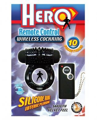 Hero remote control wireless cockring - black Hero remote control wireless cockring - black