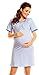 Zeta Ville Womens Maternity Nightie Nursing Nightdress Breastfeeding Gown - 391c (Blue, 14)