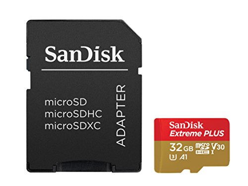 SanDisk Extreme PLUS 32 GB microSDHC Speicherkarte + SD-Adapter bis zu 100 MB/Sek., Class 10, U3, V30, A1 - 4