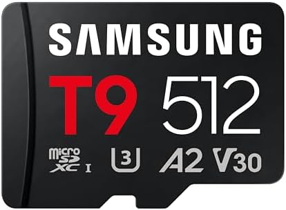 Samsung Scheda di Memoria MicroSD T9, 512 GB, Scheda di Memoria per Uso Professionale, Per Droni, Action Cam e Fotocamere a 360°, Fino a 200 MB/s in Lettura e 130 MB/s in Scrittura, MB-MH512T