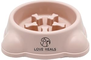 LOVE HEALS Ciotola Anti Ingozzamento | Ciotola a Alimentazione Lenta per Cani | Distributore Antiscivolo di Crocchette per Cane (Rosa chiaro)