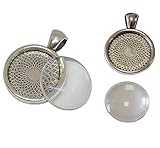 Kreiere deinen stilvollen persönlichen Schmuck mit dieser Fassung. Fassungen mit Öse werden mit Cabochons deiner Wahl beklebt und dann als Anhänger für Ketten oder Armbänder verwendet.