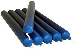 REQUISITE NEEDS Pack of 10 x Colourful Paraffin Wax Dinner Stick Candles (Blue)…