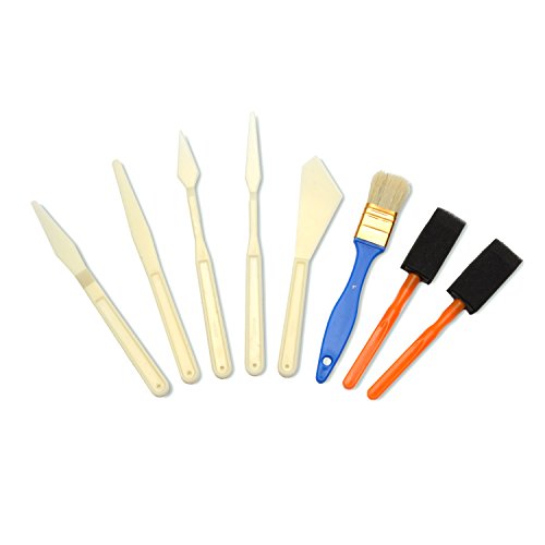 Artina® 30er Pinsel-Set – diverse Pinselarten mit Malmessern – ideal für alle Bereiche der Kunst und Malerei - 3