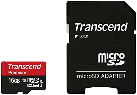 Transcend 16GB Micro SDHC 400x UHS-I Memory Card with Adapter (TS16GUSDU1)
