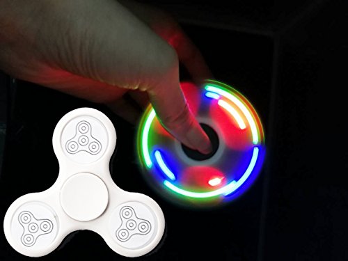 Topstone LED Glowing Tri Hand Spinner Fidget Toy With 3 Color LED LIGHT Stress Reducer Ceramic Bearing - Perfect Help For ADD, ADHD, Anxiety, and Autism Adult Children (White) Topstone LED Glowing Tri Hand Spinner Fidget Toy With 3 Color LED LIGHT Stress Reducer Ceramic Bearing - Perfect Help For ADD, ADHD, Anxiety, and Autism Adult Children (White)
