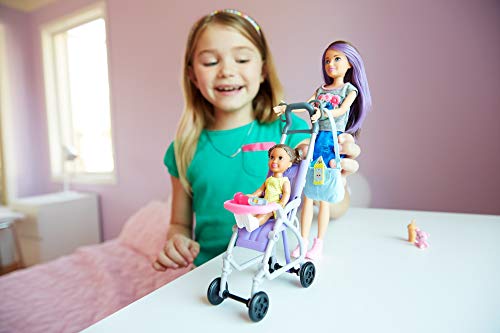 Barbie FJB00 Skipper Babysitters Puppen und Kinderwagen Spielset, Multi-Colour - 2