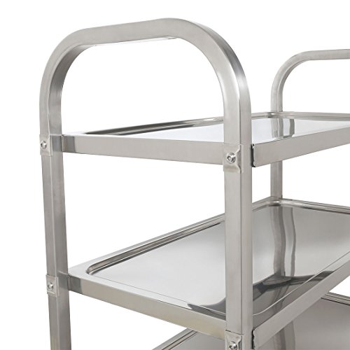 HLC 75*40*83.5 CM Edelstahl Küchenwagen Rollwagen Badwagen Haushaltswagen mit 3 Ebene - 8