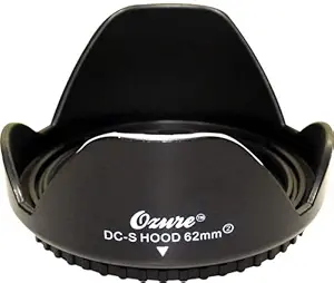 Ozure DC-S Lens Hood (62mm) - Will Fit to 62mm Camera Lenses - Compatible with All Major Brand Camera Lenses Having 62mm Filter Thread
