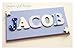 Childrens Name Plaque / Childrens name sign Personalised handmade wooden letters - Pastel mix (LETTERS 5-6)