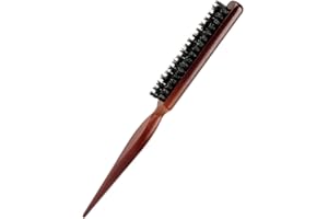 AIVEKE Borsten Haarbürste - Teasing Hair Brush Boar Bristle mit Holzgriff Sleek Bun BürsteWildschweinborsten Toupierbürste für Haus und Salon