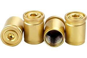 Auto Reifen Luftventilkappen, Asudaro 4 Stück Auto Ventilkappen Staubdichte Reifenkappe Universal Ventildeckel Automotive Wheel Anti-Diebstahl-Reifenventilkappe für Auto Truck Bike Motorrad,Gold