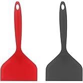 2 Pcs Nonstick Pancakes Shovel Non Stick Heat Resistance Food Grade Silicone Wide Turner Fried Flexible Turner for Omelettes 