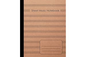 Sheet Music Notebook: Blank Composition Manuscript Staff Paper 100 pages , 8 x 10 inches , Brown craft simple paper style cover : A Notebook for Musicians / Students