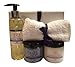 Spa Balancing Pamper Gift Set includes Lavender & Geranium Body Massage Oil, Lavender Bath Salts Soak, Lavender Dead Sea Body Scrub Polish Enriched with Shea Butter