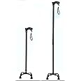 New 4 Leg ‎Strong Walking Stick with Adjustable Height, Mild-Steel Body, Light Weight for Men/Women, Patients, Old People (Black)