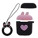 Produktbild Healifty Wireless Bluetooth Kopfhörer Aufbewahrungsbox niedlichen Cartoon Headset Aufbewahrungskoffer für Airpods 2 (schwarz + pink + weiß)