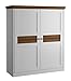 Produktbild Highboard Rasina 08, Farbe: Weiß / Eiche geölt, teilmassiv - Abmessungen: 114 x 130 x 44 cm (B x H x T)
