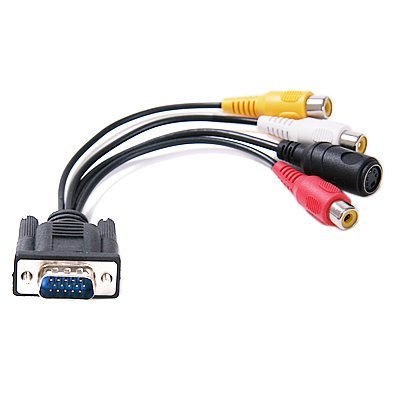 VGA auf Cinch Kabel, pistazie VGA zu TV S-Video 3 RCA PC Computer AV-Adapter Kabel (schwarz) - 5