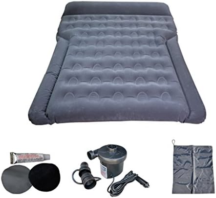 Double Car Travel Inflatable Mattress Backseat Cushion For Camping outdoor SUV Sedans Trucks Universal 180×145cm (Color : Gray)