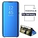 Produktbild Handyhülle für Samsung Galaxy S10 Plus 6.4 inch Kratzfeste Spiegeln PU Leder Flip Hülle Clear View Spiegel Überzug PC Schutzhülle mit Hart Standfunktion Kompatibel mit Galaxy S10 Plus Blau