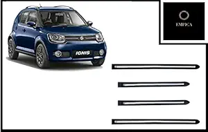Empica Side Door Cladding Beading Black Door Protector with Chrome Strip for Maruti Suzuki Ignis