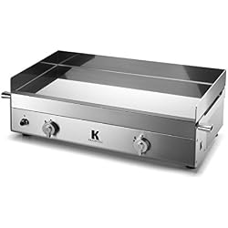KRAMPOUZ - ggcin2aa - Plancha gaz 4.5kw 2 Feux Acier Inoxydable 65x40cm K