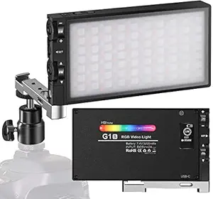 Pixel G1s RGB Video Light, Built-in 12W Rechargeable Battery LED Camera Light 360 degree Full Color 12 Common Light Effects, CRI?97 2500-8500K LED Video Light Panel with Aluminum Alloy Body