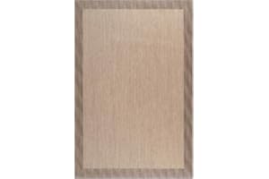 TEJIDOS EL MUNDO Alfombra vinílica de Tejido Trenzado de Alta Gama. Lavable y Antideslizante. Alfombras Resistentes para salón, Cocina, baño o Pasillo - 100x150 cm., Cenefa-Beige