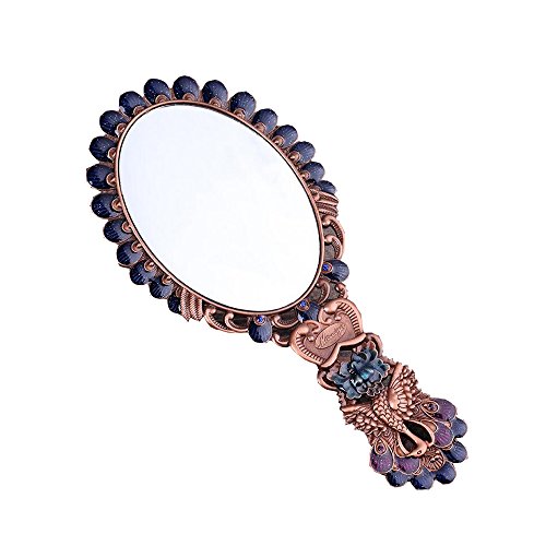 Dproptel Vintage Handheld Makeup Spiegel Tischspiegel Standspiegel für ReisenBest Christmas Geschenk Red Copper - 6