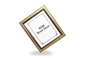 KDM Home Decor 12x15 Inches Flexible Glass & Synthetic Wood Wall Hanging Modern Photo Frame for Wall Decoration Dal Golden Color